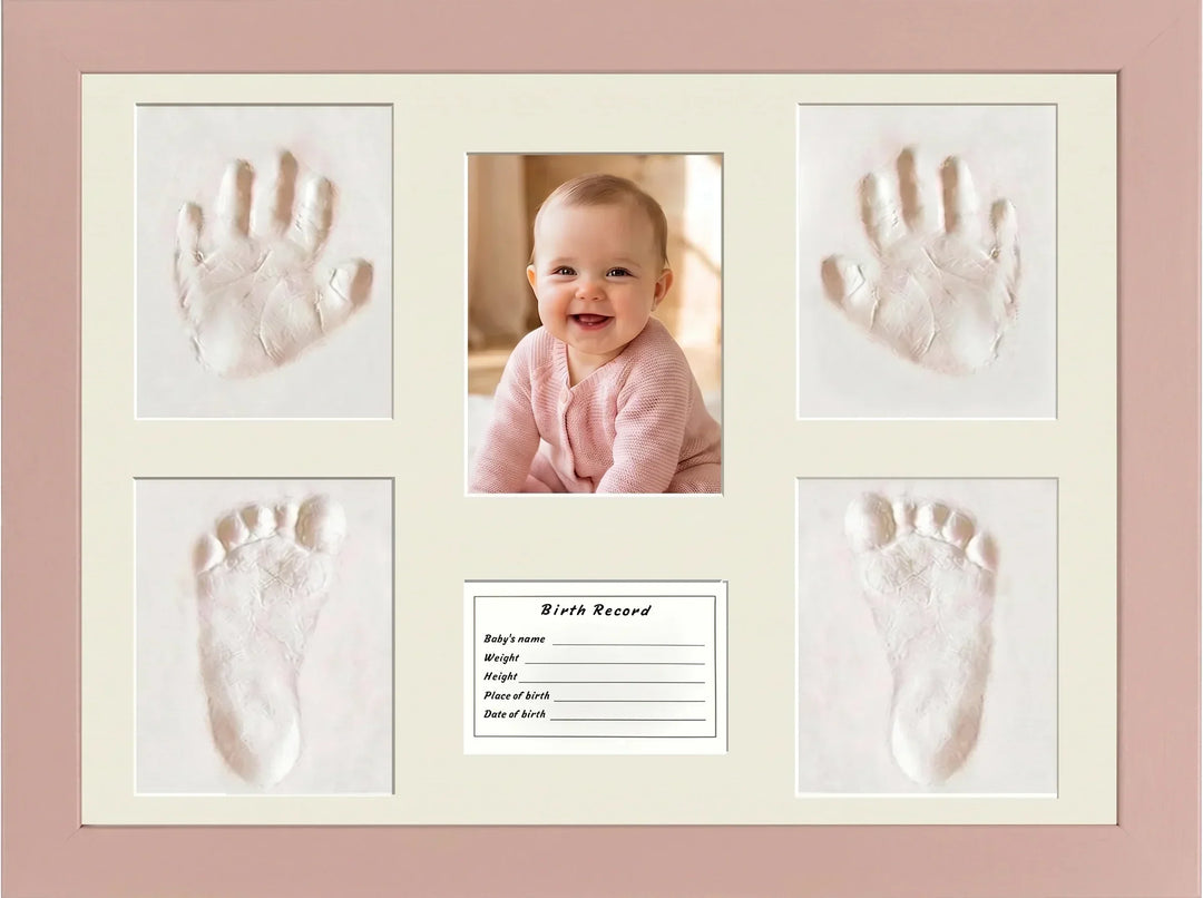 Fotorahmen für Hand- und Fußabdrücke des Babys aus Holz für das Kinderzimmer