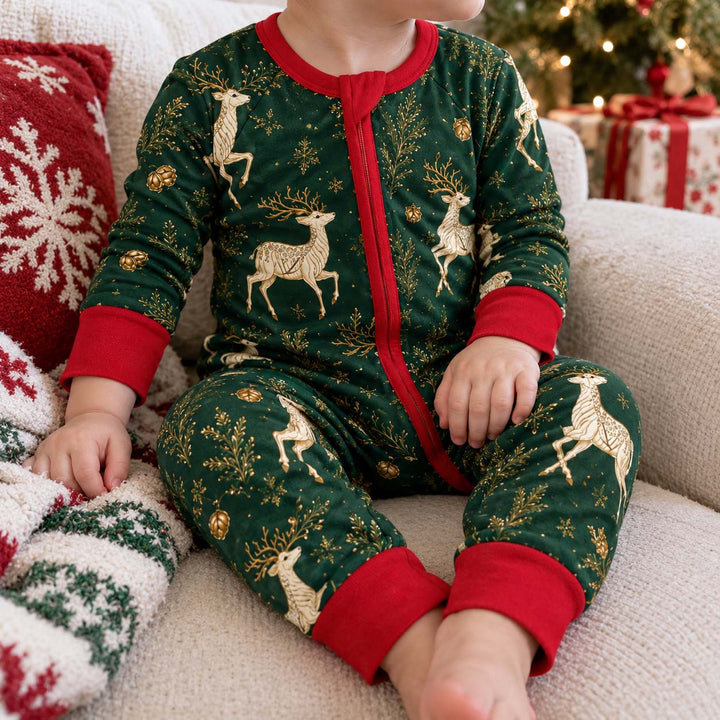 Elegant Golden Reindeer Christmas Bamboo Convertible Zippy
