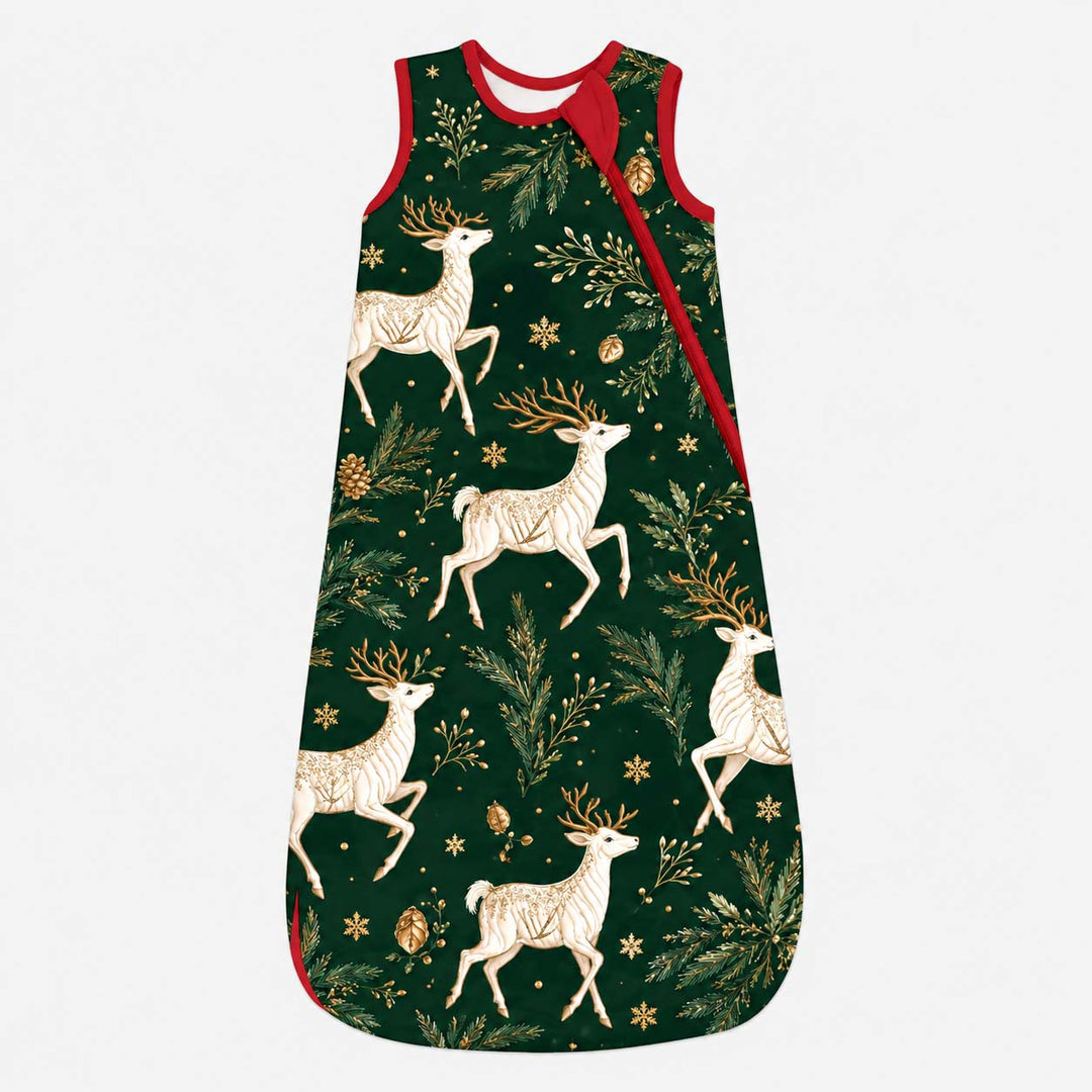 Elegant Golden Reindeer Christmas Bamboo Sleep Bag