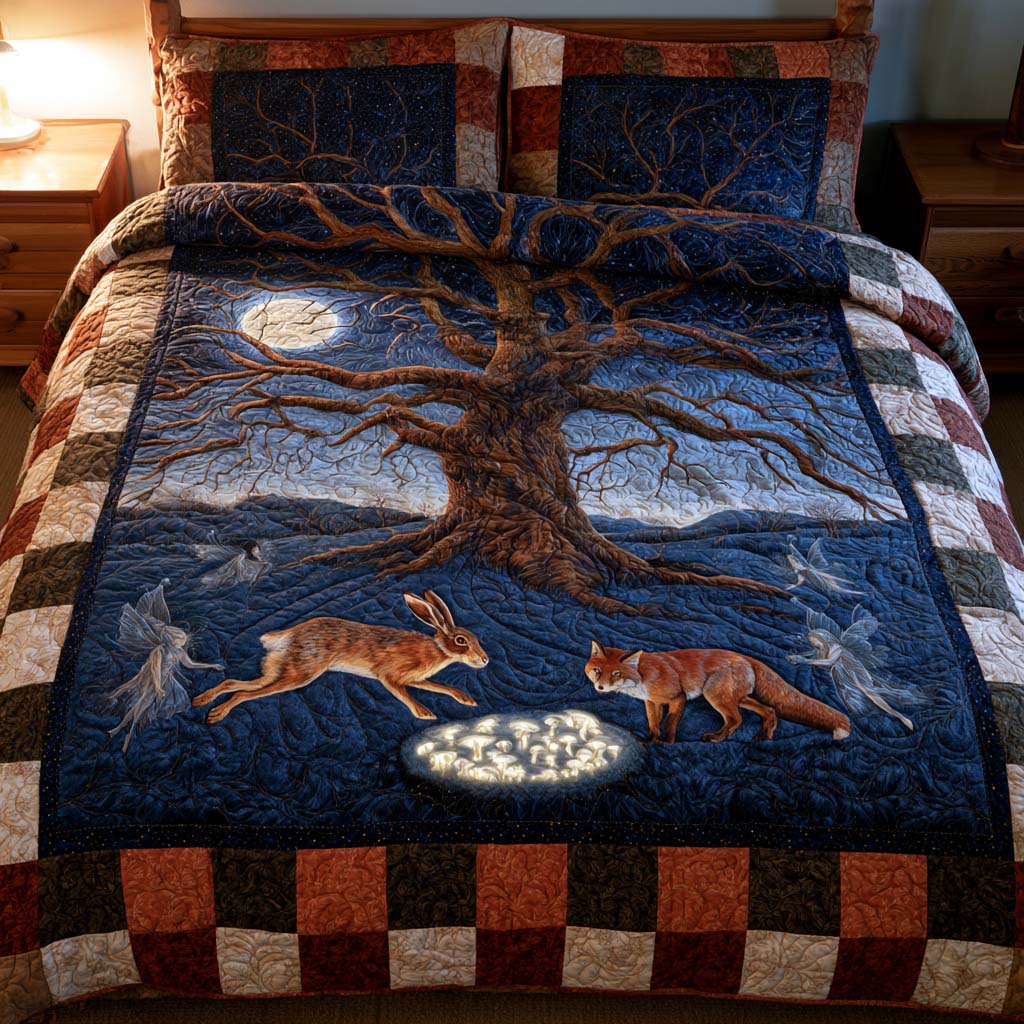 Endless Life Branches Bamboo Quilt Bedding Set
