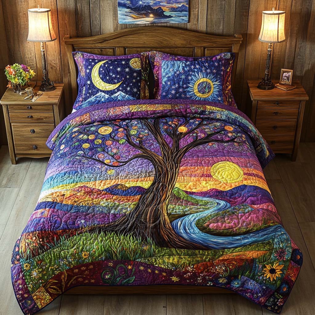 Eternal Nature Tree Bamboo Quilt Bedding Set
