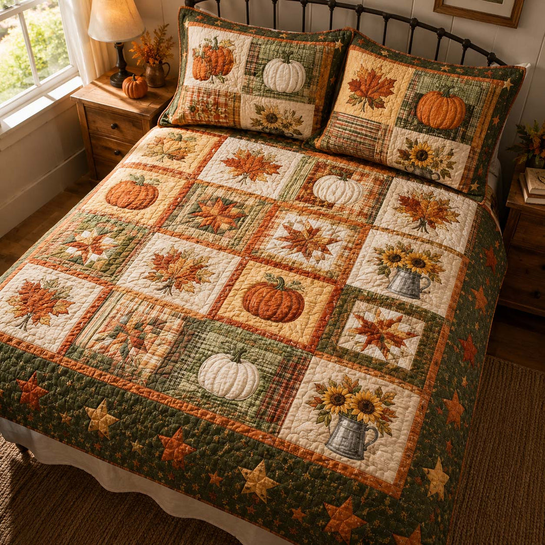 Fall Cozy Harmony Bamboo Quilt Bedding Set