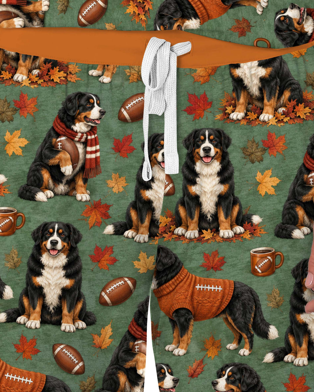 Fall Football Bernese Dogs Bamboo Men's Pajama Set