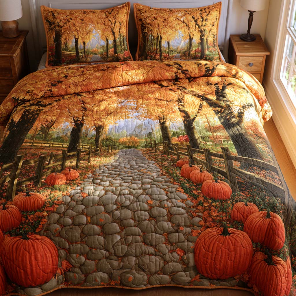 Fall Morning Glow Bamboo Quilt Bedding Set