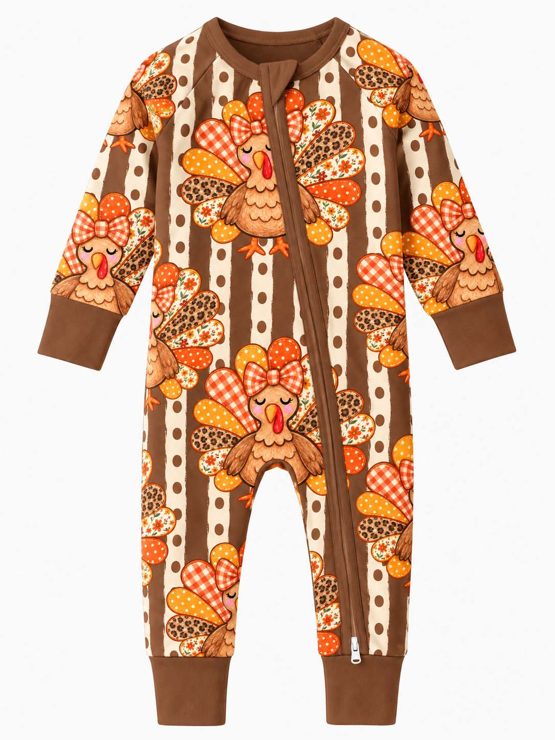 Fall Patchwork Turkey Bamboo Convertible Zippy
