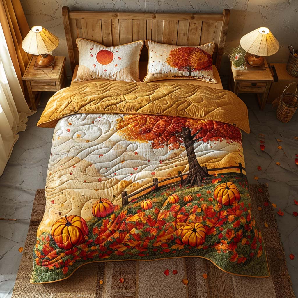 Fall Scenic Beauty Bamboo Quilt Bedding Set