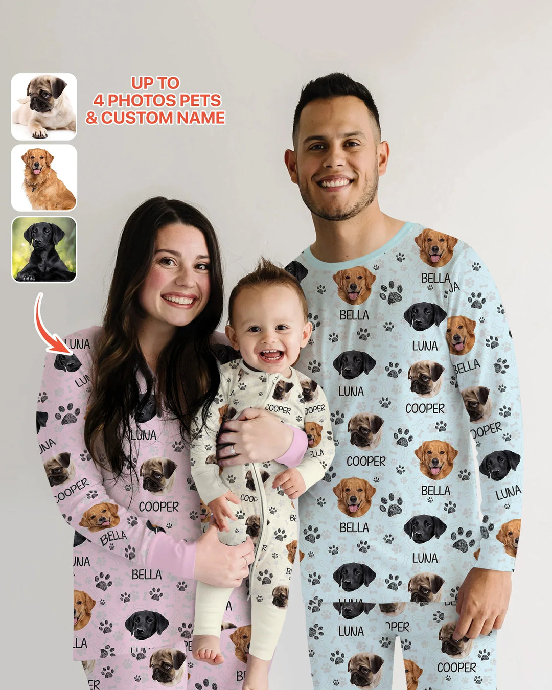 Pyjama-Set aus Bambus für Damen mit Foto und Pfote, für Hundeliebhaber