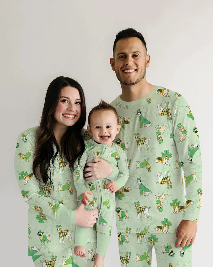 St. Patrick's Day Welpen Pyjama-Set aus Bambus für Damen