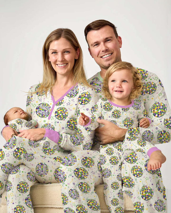 Mardi Gras Disco Ball Bamboo Bubble Romper
