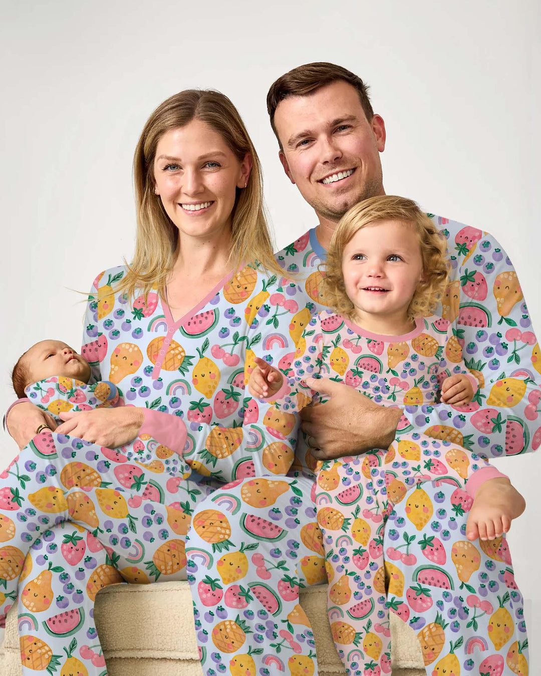 Fruitie Cuties Familien-Pyjama-Set aus Bambus für Damen