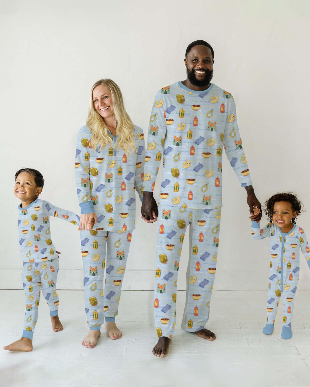 Ramadan Mubarak Family Matching Bamboo Two Piece Long Sleeve Pajama Set