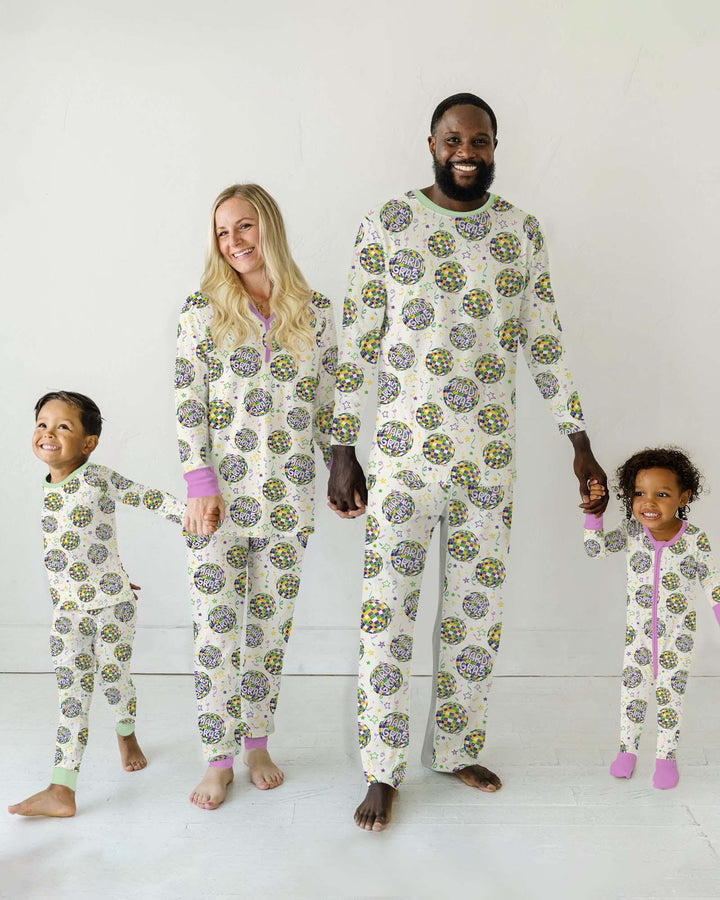 Mardi Gras Disco Ball Bamboo Bubble Romper