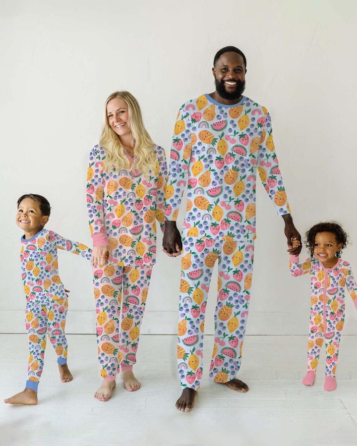 Zweiteiliges Langarm-Pyjama-Set mit Sommerfrüchten