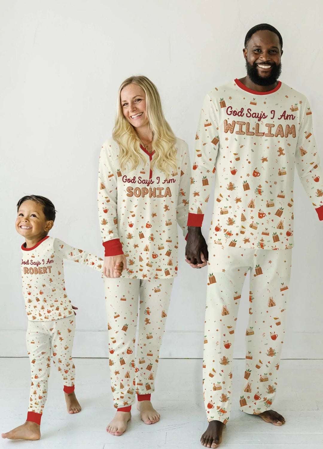 GingerBread God Says I Am Custom Name Women Pajama Set , GingerBread God Says I Am Custom Name Women Pajama Set - Only Shirt / S