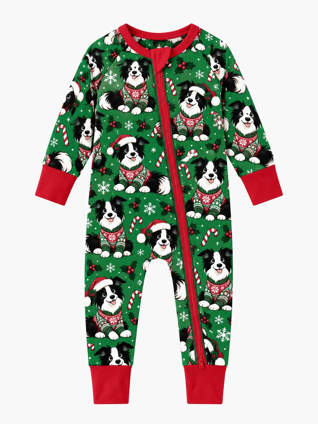 Festive Border Collie Christmas Bamboo Convertible Zippy