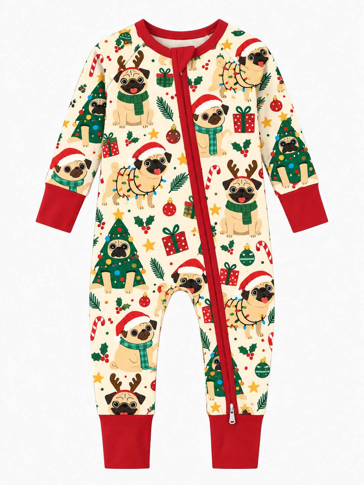 Festive Pug Christmas Bamboo Convertible Zippy