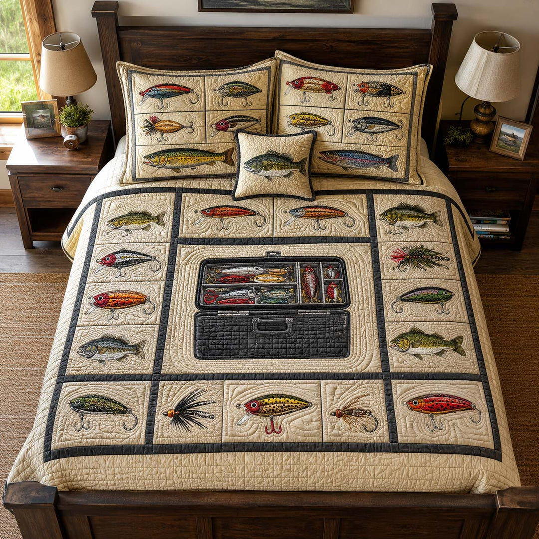 Fishing Nature Escape Bamboo Quilt Bedding Set