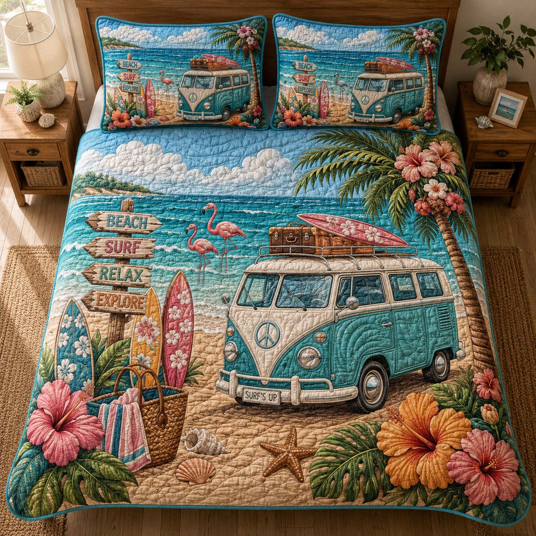Flamingo Outdoors Bamboo Quilt Bedding Set