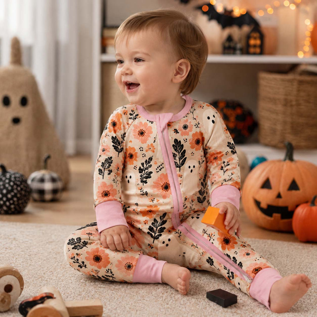 Floral Ghost Halloween Bamboo Convertible Zippy