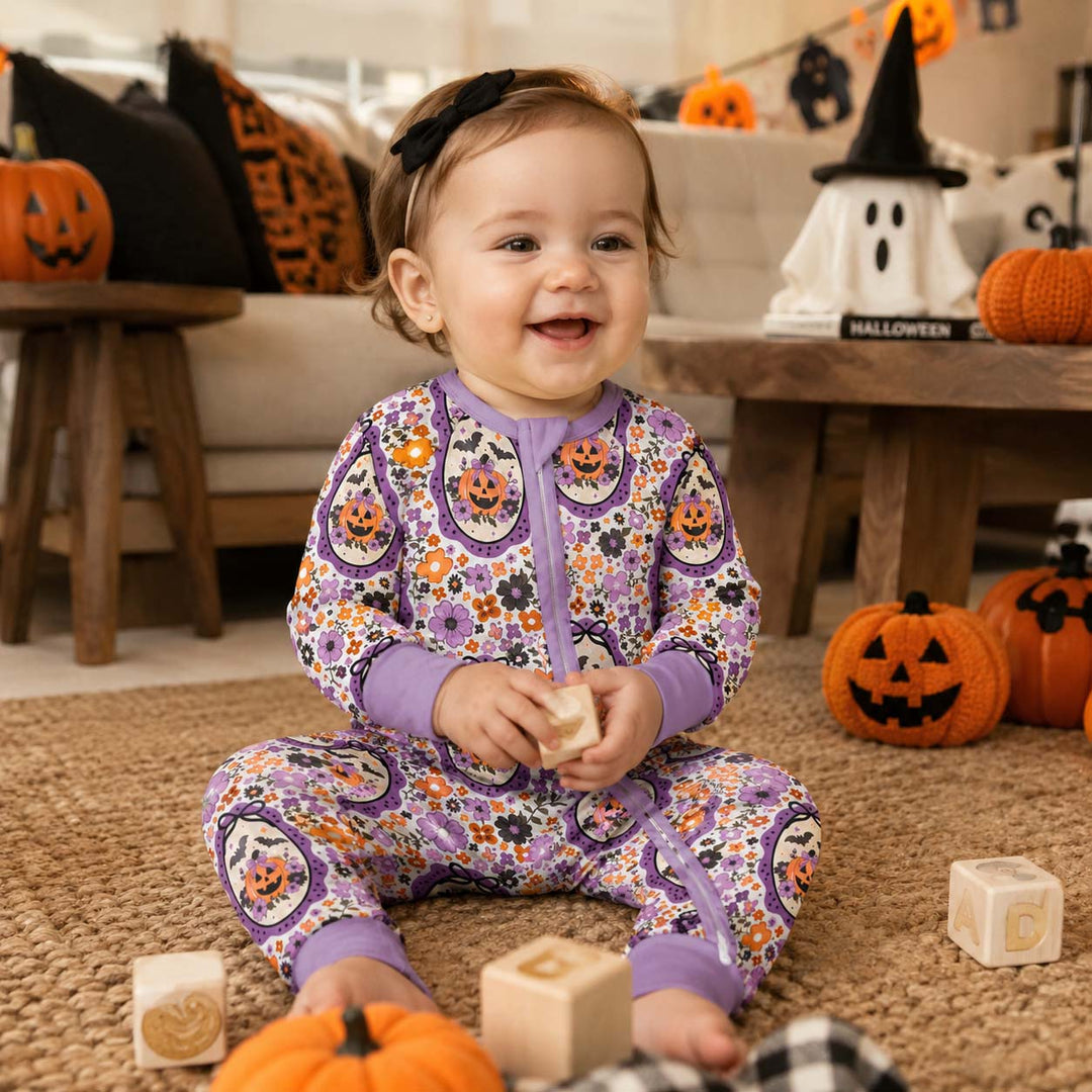 Floral Pumpkin Halloween Bamboo Convertible Zippy