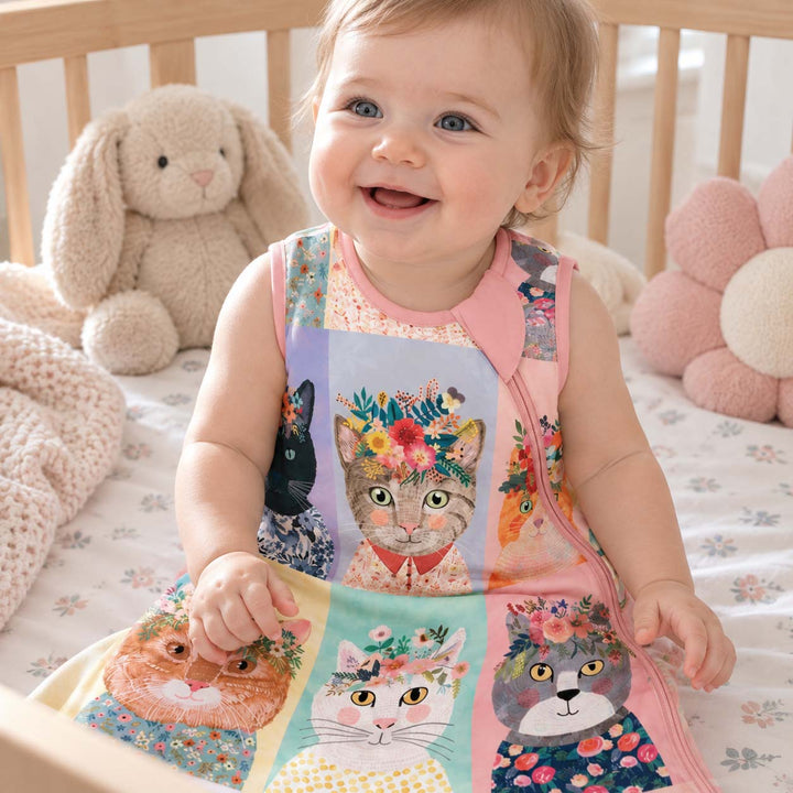 Flower Crown Cats Bamboo Sleep Bag