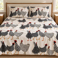 Folk Art Chickens Bamboo Bedding Set