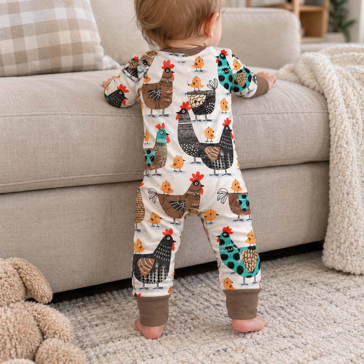 Folk Chicken Family Bamboo Convertible Zippy