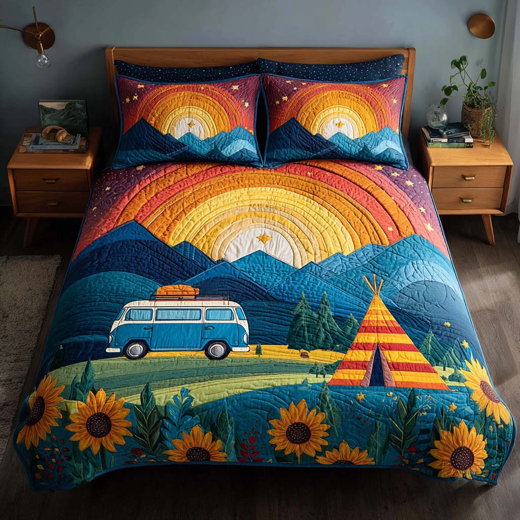 Forest Camping Dreams Bamboo Quilt Bedding Set