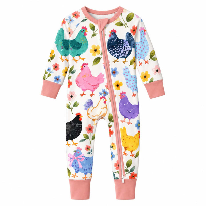 Funny Chicken Parade Bamboo Convertible Zippy