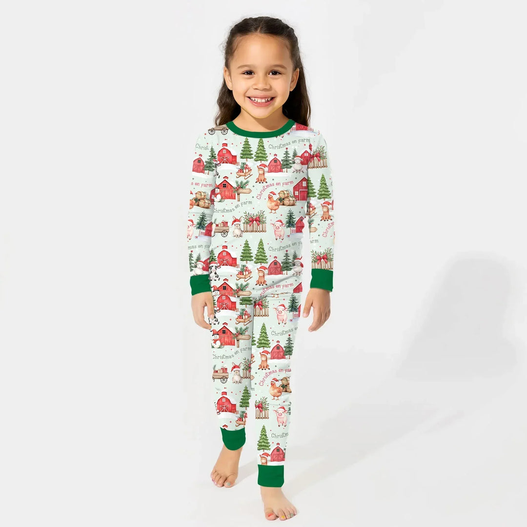 Zweiteiliges Langarm-Pyjama-Set mit Sommerfrüchten