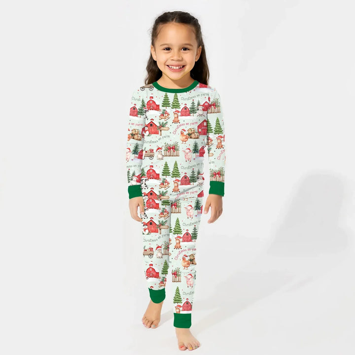 Zweiteiliges Langarm-Pyjama-Set mit Sommerfrüchten