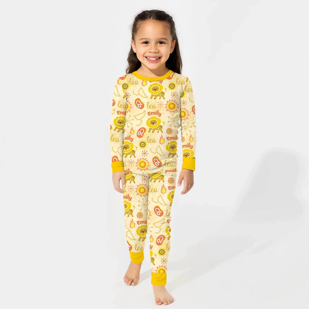 Zweiteiliges Langarm-Pyjama-Set mit Sommerfrüchten