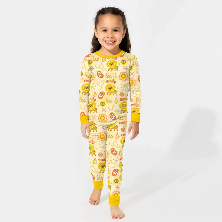 Zweiteiliges Langarm-Pyjama-Set mit Sommerfrüchten