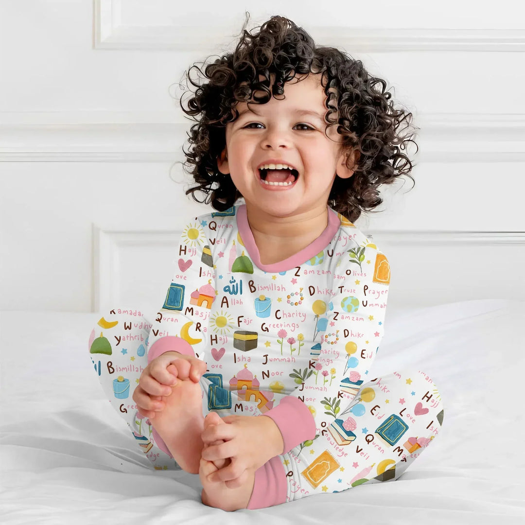 Zweiteiliges Langarm-Pyjama-Set mit Sommerfrüchten