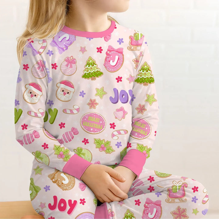 Zweiteiliges Langarm-Pyjama-Set mit Sommerfrüchten