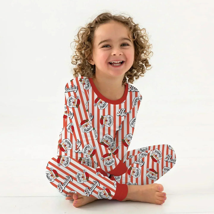 Zweiteiliges Langarm-Pyjama-Set mit Sommerfrüchten