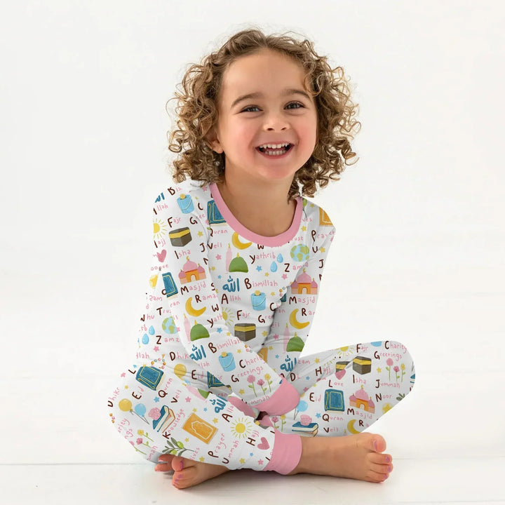 Zweiteiliges Langarm-Pyjama-Set mit Sommerfrüchten