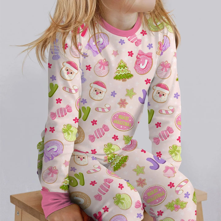 Zweiteiliges Langarm-Pyjama-Set mit Sommerfrüchten