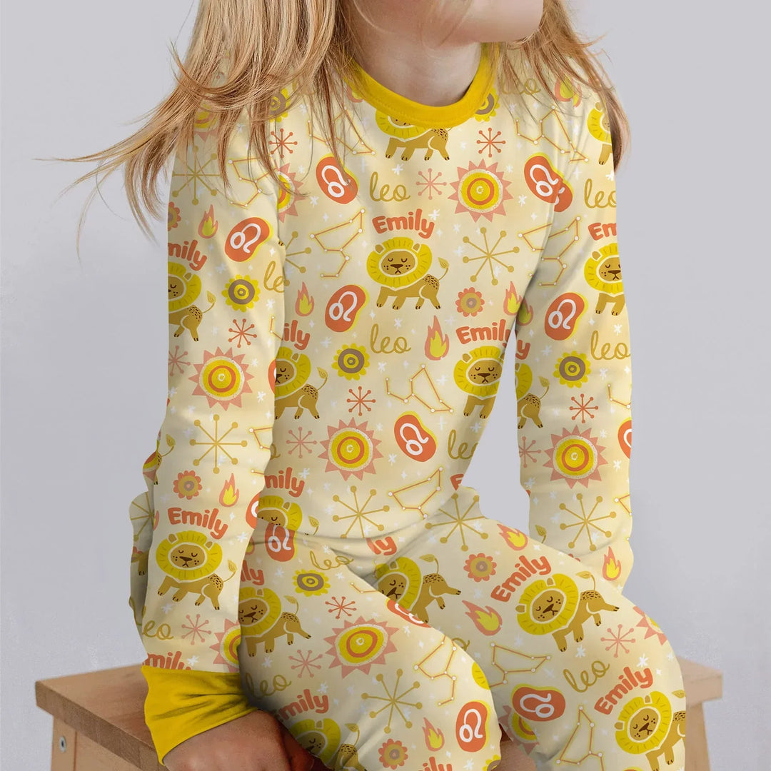 Zweiteiliges Langarm-Pyjama-Set mit Sommerfrüchten