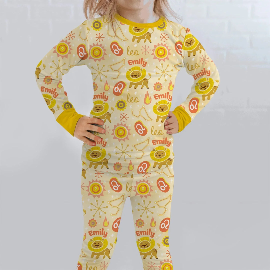 Zweiteiliges Langarm-Pyjama-Set mit Sommerfrüchten