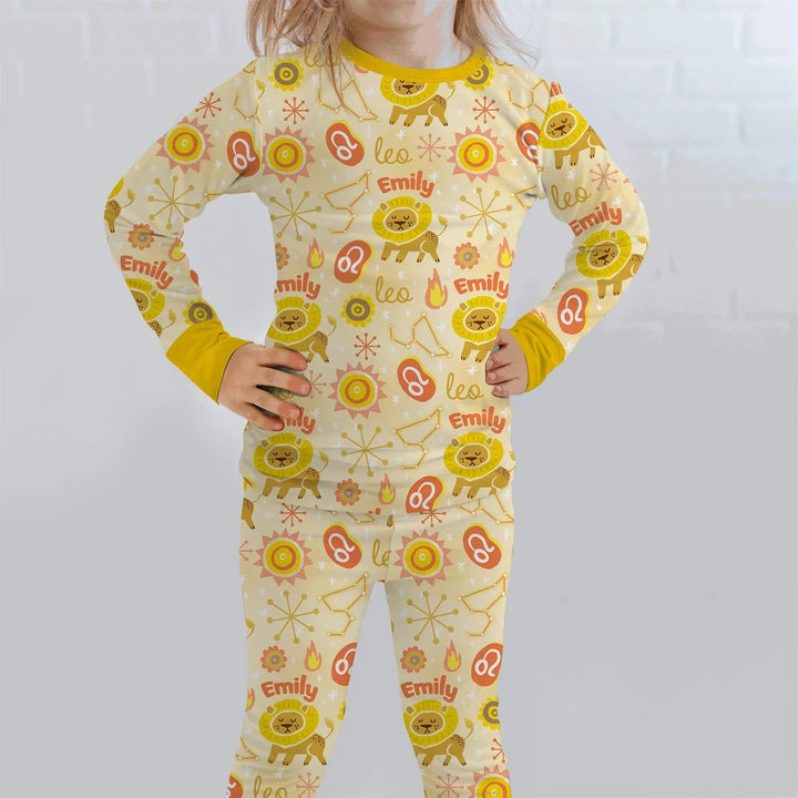 Zweiteiliges Langarm-Pyjama-Set mit Sommerfrüchten
