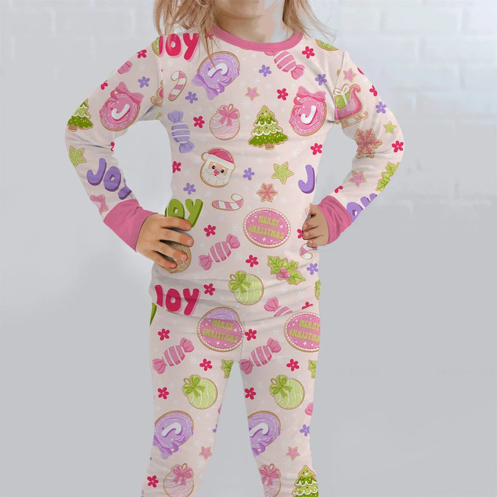 Zweiteiliges Langarm-Pyjama-Set mit Sommerfrüchten