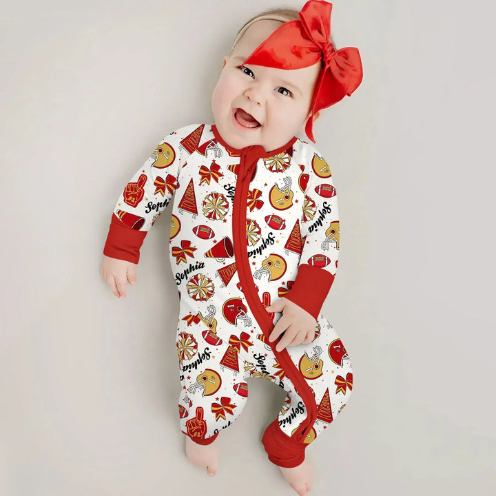 Custom Name Football Cheerleader Bamboo Convertible Zippy