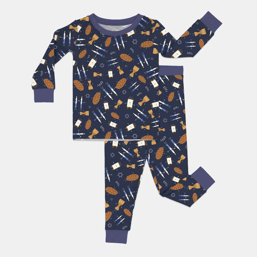 Zweiteiliges Langarm-Pyjama-Set mit Sommerfrüchten