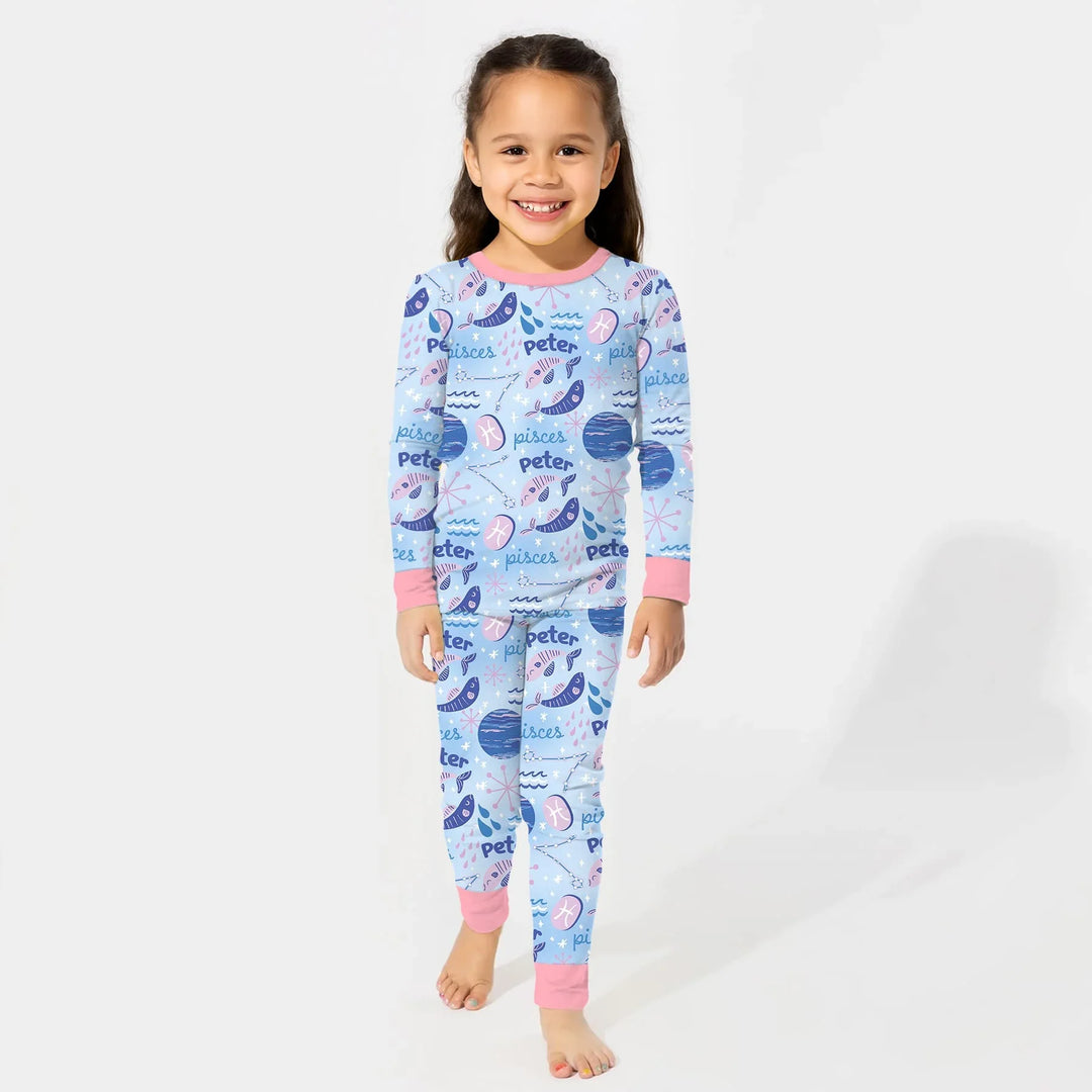 Zweiteiliges Langarm-Pyjama-Set mit Sommerfrüchten