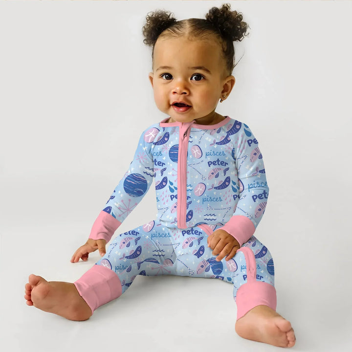 Custom Name Zodiac Pisces Bamboo Convertible Zippy