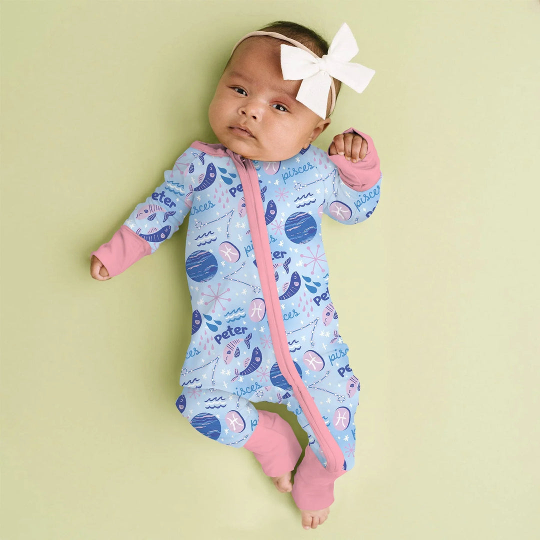 Custom Name Zodiac Pisces Bamboo Convertible Zippy