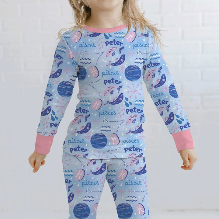 Zweiteiliges Langarm-Pyjama-Set mit Sommerfrüchten