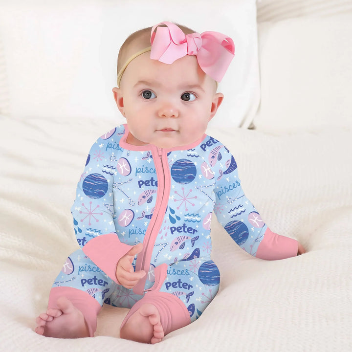 Custom Name Zodiac Pisces Bamboo Convertible Zippy