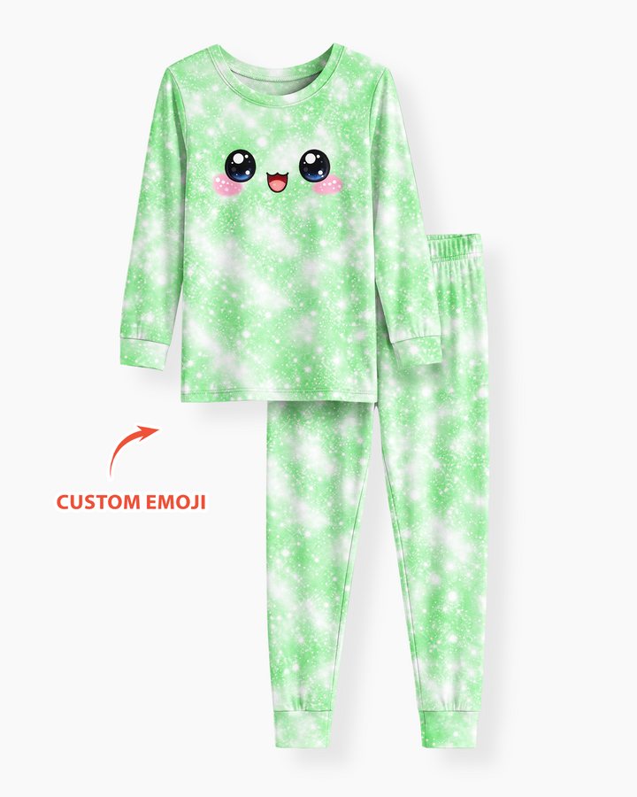 Kawaii Dumplings Emoji Bamboo Two Piece Long Sleeve Pajama Set